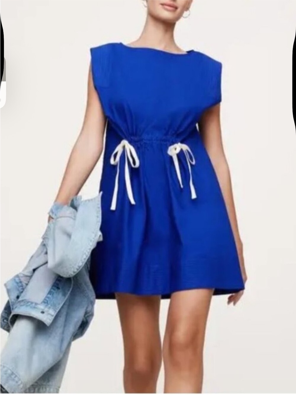 Banana Republic Cotton Poplin Cinch-Waist Mini Dress – Cape Blue – Women’s Small
